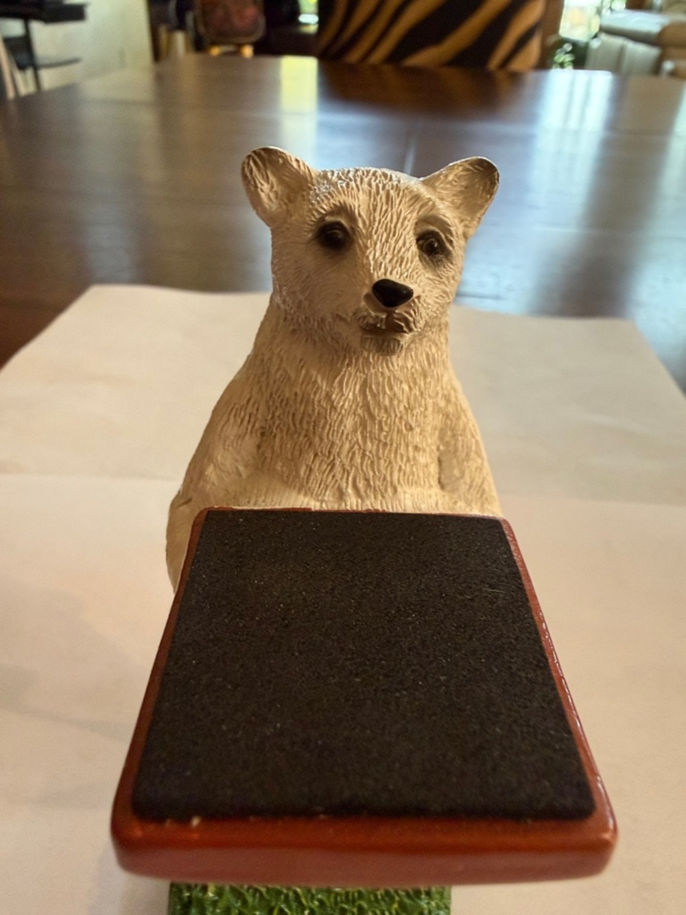 Bear Figurine Watch Stand with Black Tray - Picture 2 of 6